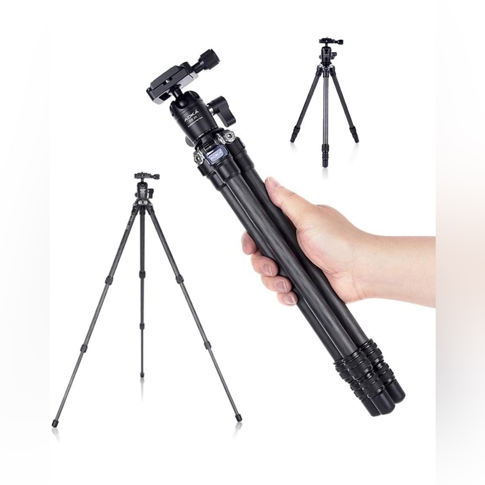 AOKA 28in/1.1lb Lightweight Compact Carbon Fiber Tripod with 360° Ballhead